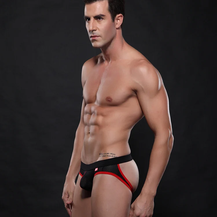 FREE SHIPPING Erotic Mens Underwear Sexy Mens Jockstrap Mesh Thongs Comfortable Low Waist Enhance Pouch Sexy Underwear SW4003-SD