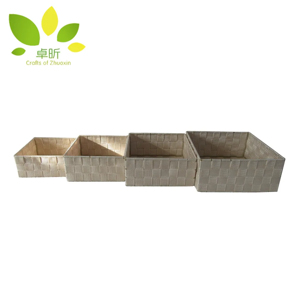 
wholesale pp braided basket with iron frame sundry storage directly factory supply 