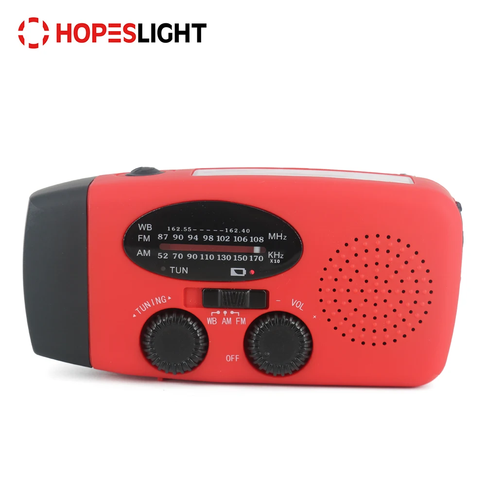 Outdoor Solar Hand Crank Radio with Emergency Flashlight, FM/AM/NOAA Weather Bank Radio, Power Bank Function