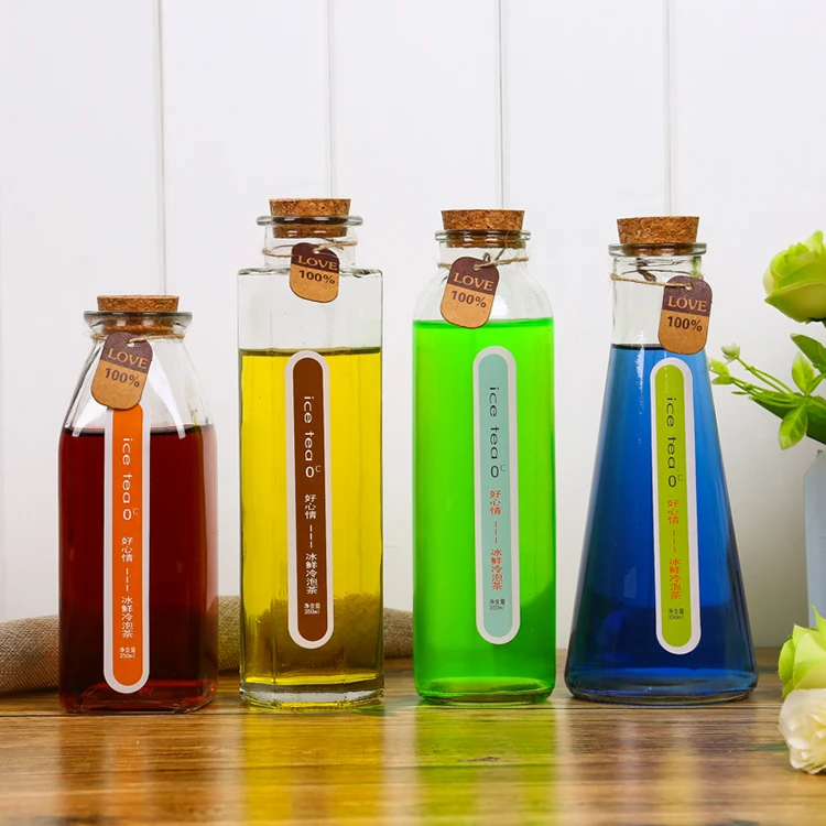 Kombucha Glass Bottle Milk Juice With Cork Lid