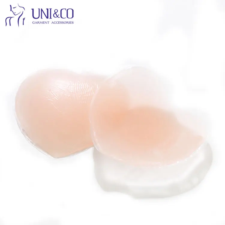 Fashion fake breast silicone bra insert with nipple