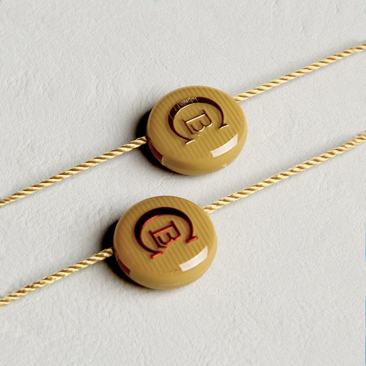 Custom Embossed Logo Plastic Seal Tag For Jewelry, Necklace Price Tag