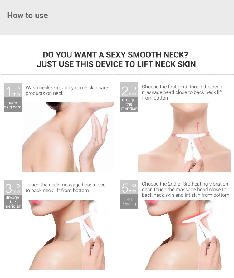 new products Neck care Instrument Skin Care Neck Lifting LED portable neck therapy massager  galvanic body spa