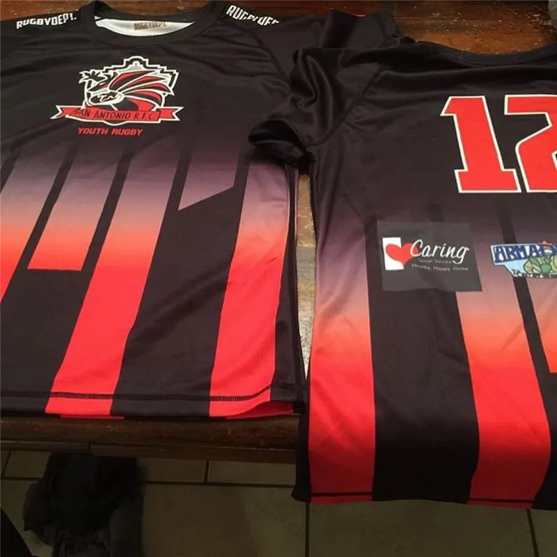 2019 American design custom dye sportswear sublimated rugby jersey