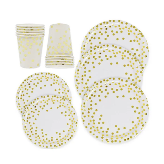 150 шт. Золотые пластиковые тарелки с одноразовой пластиковой посудой, кружевные дизайнерские пластиковые столовые наборы, товары для дня рождения, свадьбы, вечеринки