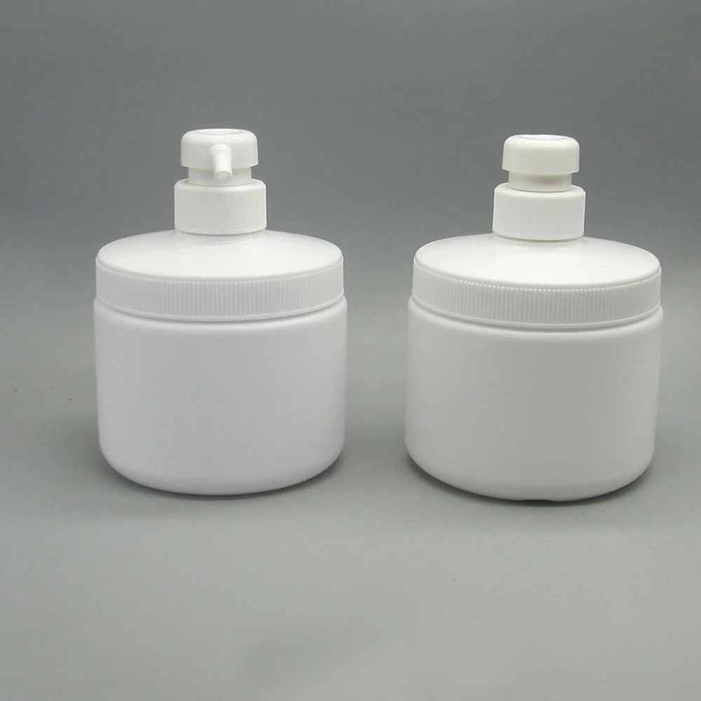 500ml Plastic Round Cosmetic White Lotion Cream 500 ml Jar with Pump