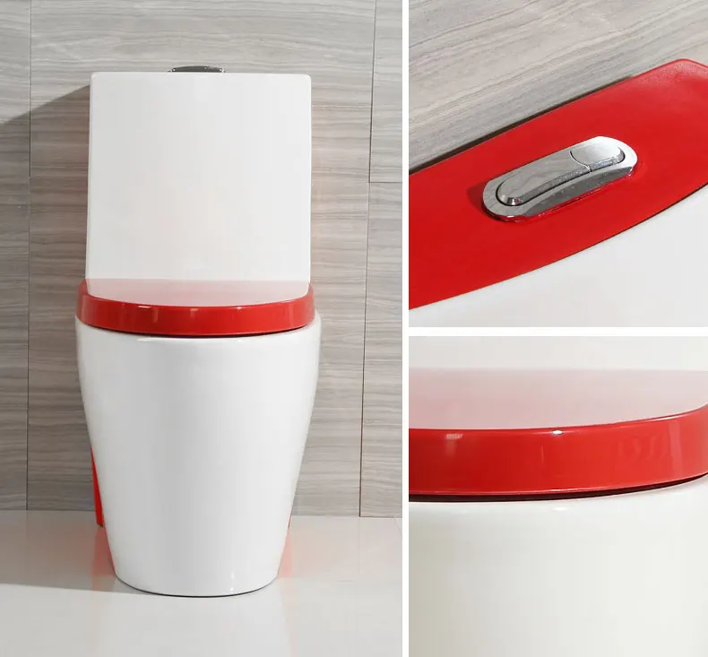 Asian standard  ceramic double siphonic flush colour toilet pedestal pan