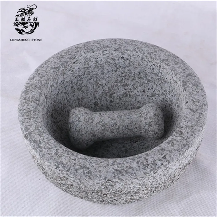 Natural stone mortar and pestle set for Kitchen large granite giant Molcajete Guacamole Avocado