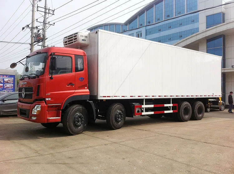 Dongfeng 8X4 350Hp 59.2M3 20 Ton Complicated Road Condition Lightweight Design Refrigerator Freezing Van Cargo Truck