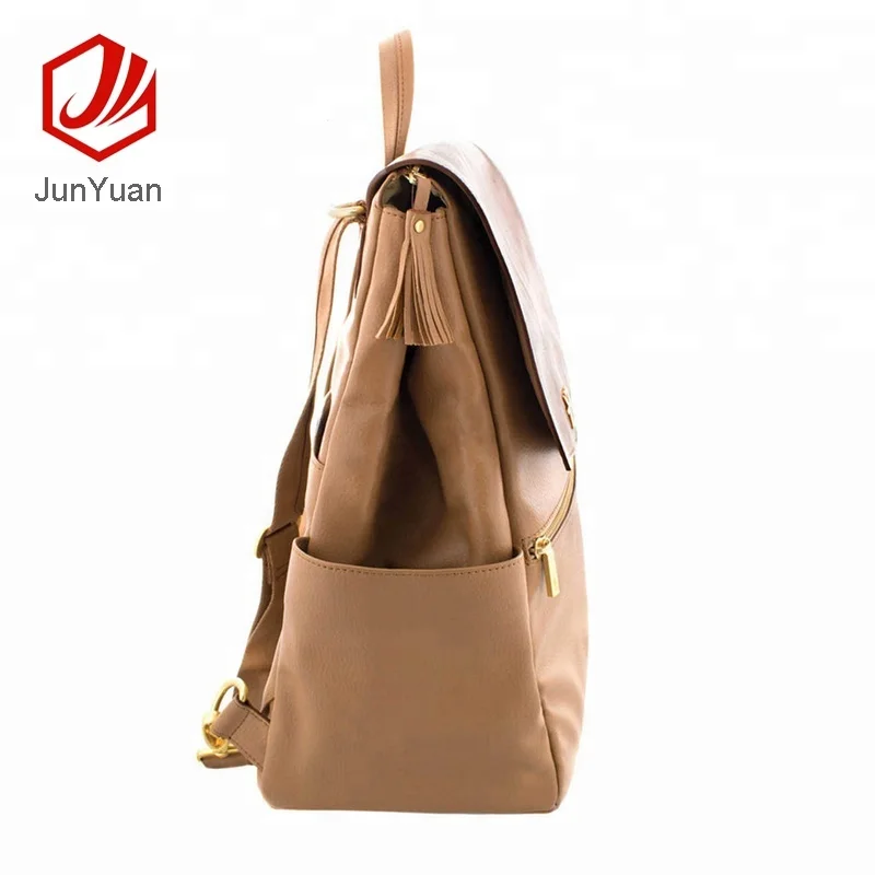 QUAN ZHOU New Fashion PU Leather Baby Nappy Bag Backpack Diaper Bag