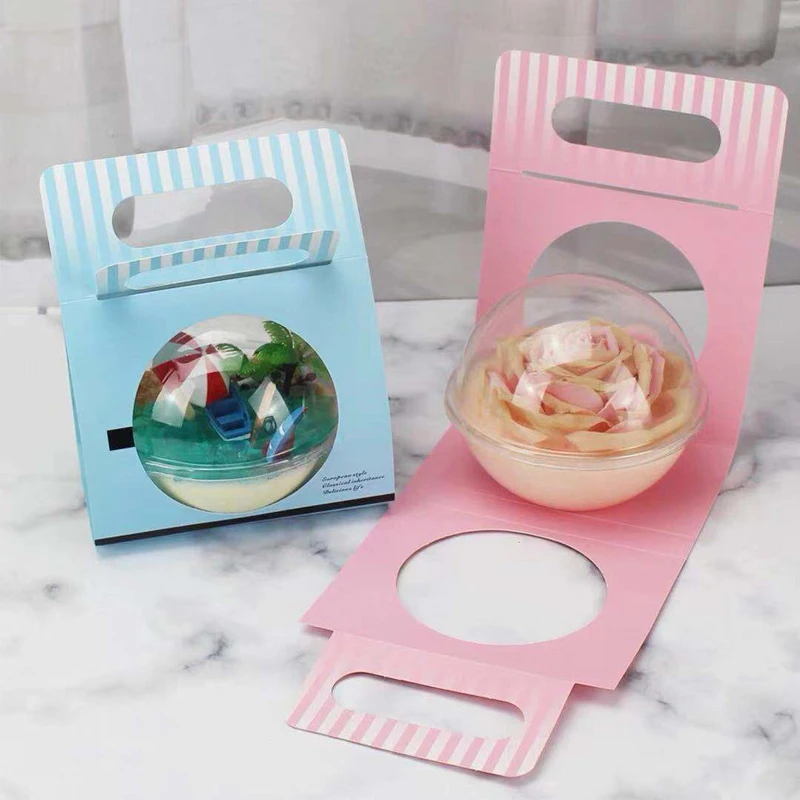 
Custom plastic clear Christmas decorations ball candy box birthday gift packing party wedding cake ball packaging 