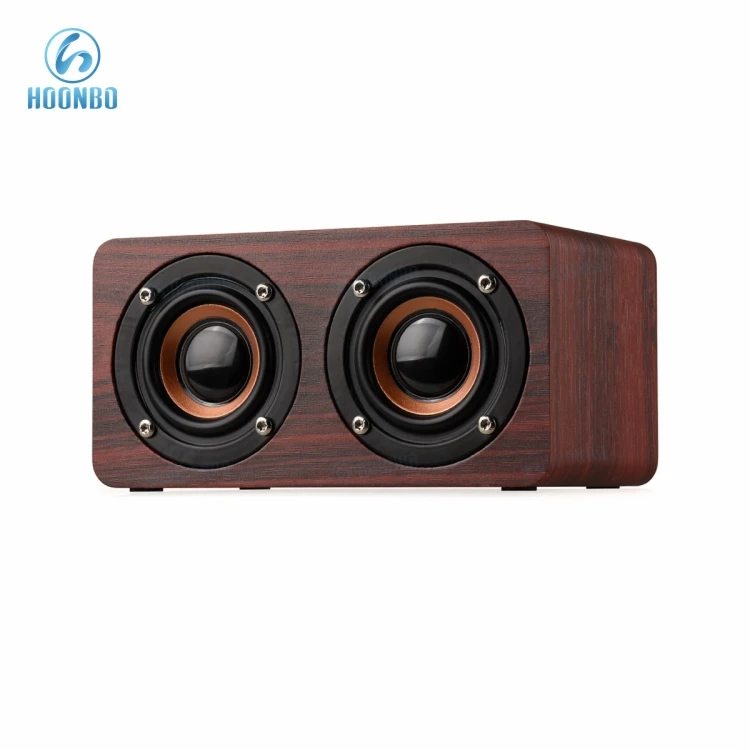 
2018 New Design Hard Wooden Case Super Bass W5 Wireless Speaker 