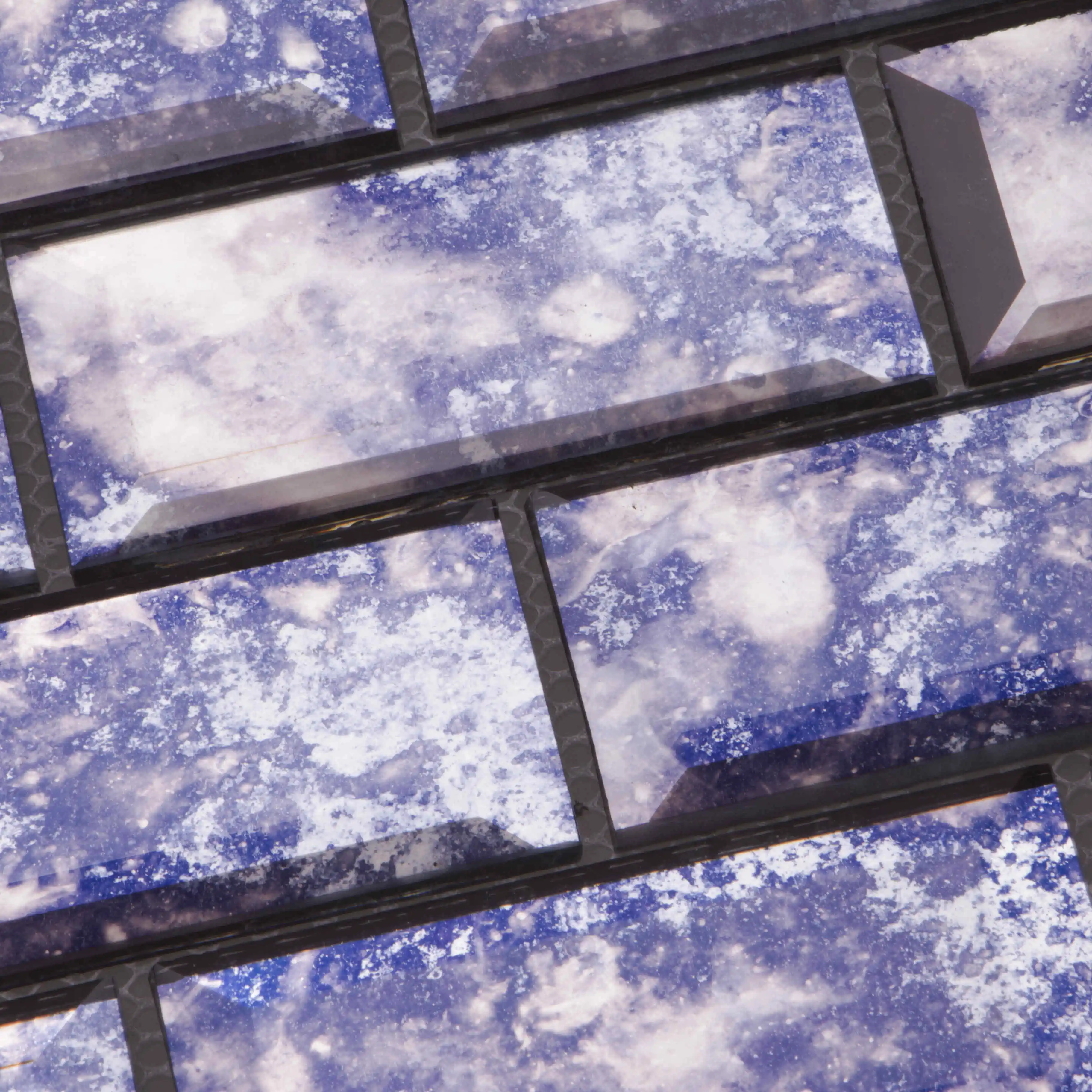 3D Antique mirror tile bathroom backsplash mosaic purple tile in glass