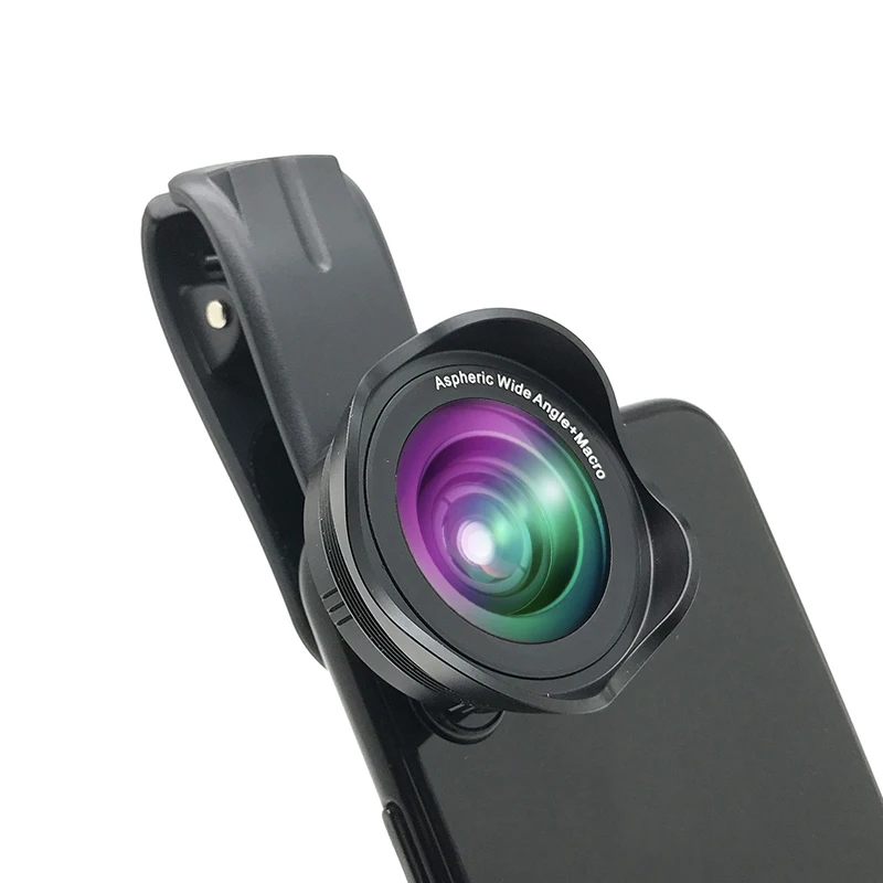 2018 Portable mobile phone camera wide angle macro lens 2 in 1 with universal clip and pouch