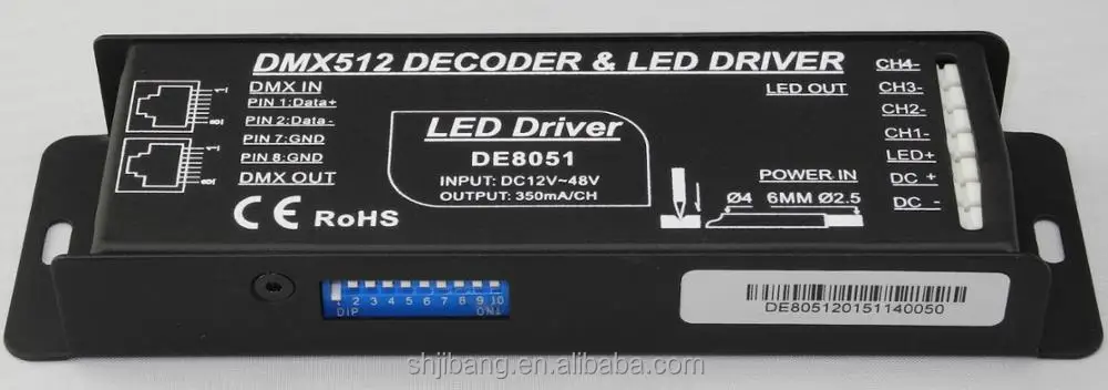 Standard constant current 350mA DMX512 controller DE8051