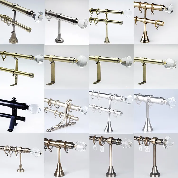 D0064 wholesale various kinds of decorative curtain rod sets with curtain end cover glass drapery finials for window