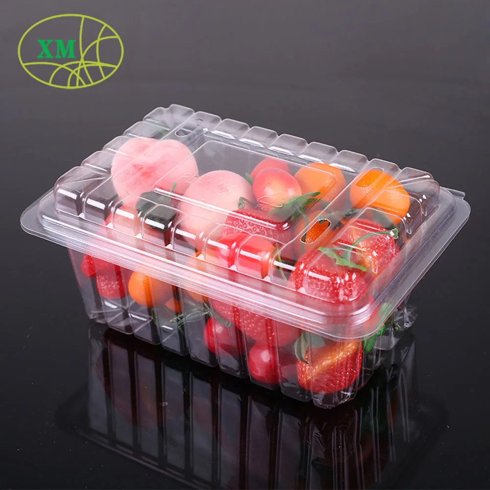 500g PET transparent clamshell plastic fruit box disposable packaging box plastic vegetable box