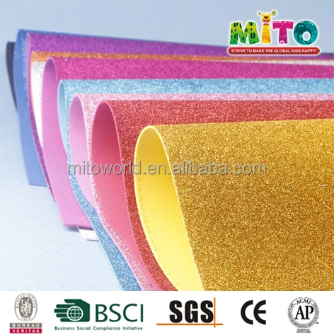 Party accessories non toxic thin glitter foam sheets