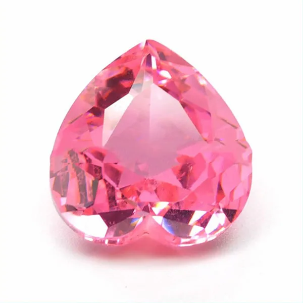 Heart Shaped Pink Color Synthetic CZ Diamond