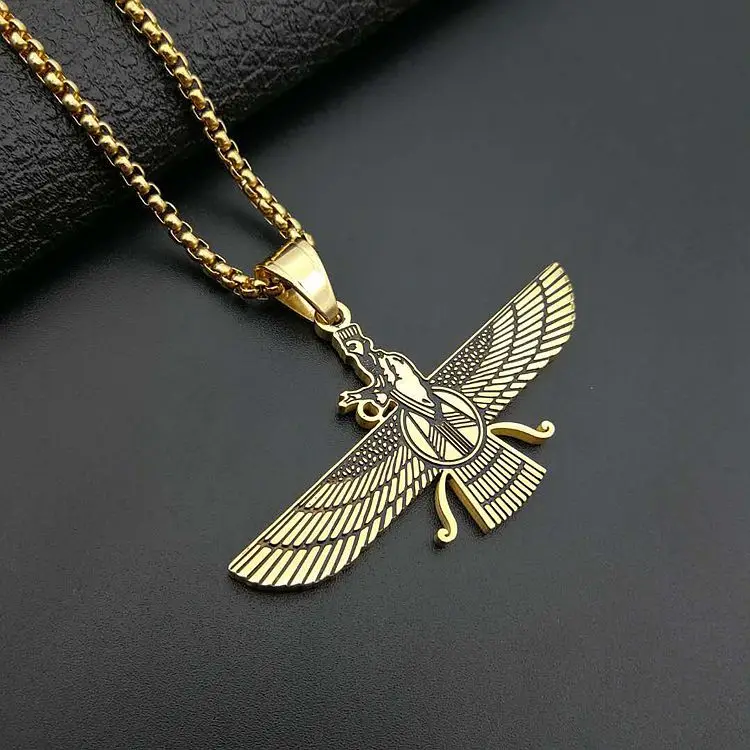 Middle East Persian Zoroastrism Stainless Steel Pendant Zoroastrianism Amulet Necklace