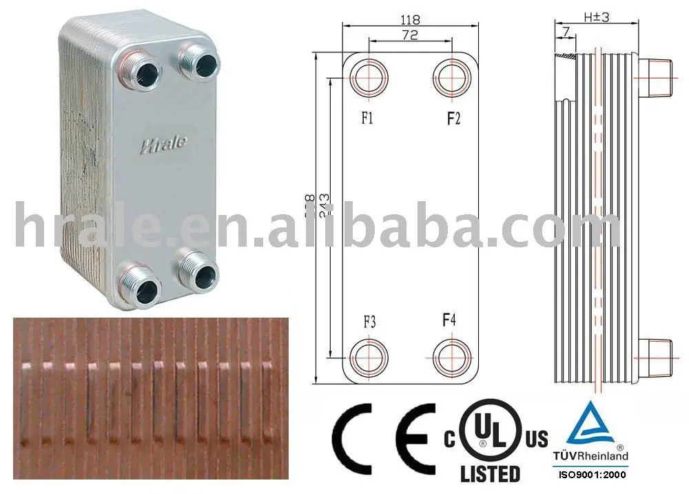 С двойными стенками, паяный пластинчатый теплообменник