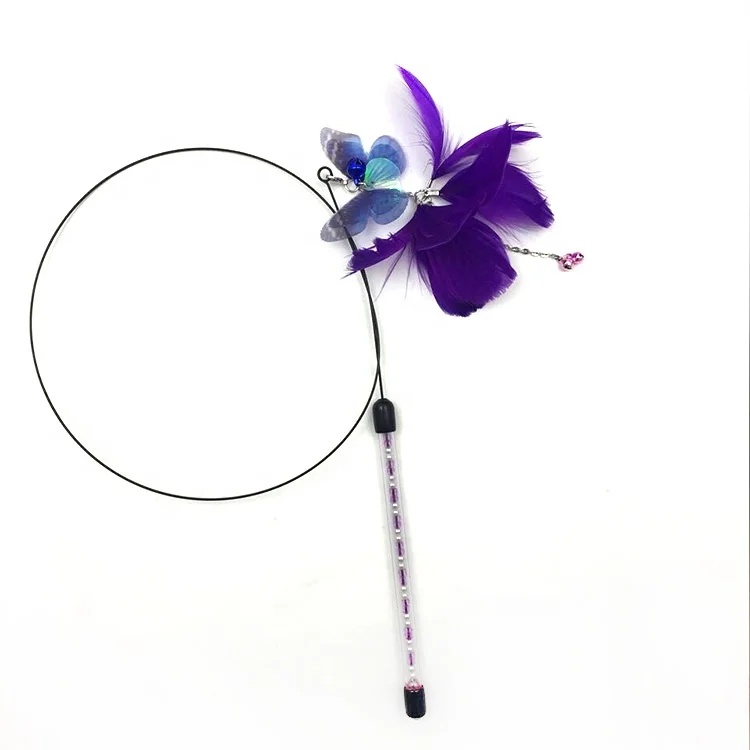 
Economical Custom Design Plastic Plole Feather Toys Cheap Cat Toys Teaser 