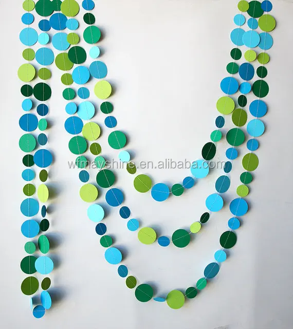 Mixed Colors Circle Dot Paper Garland for Wedding Party Decorations