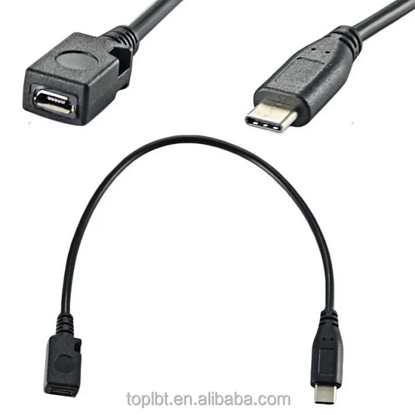 Высококачественный Кабель Micro USB к Type C, Переходник USB Type C папа к Micro B мама OTG для ноутбука, устройств Android