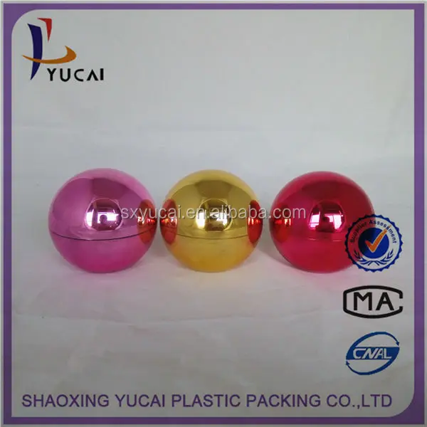 Shangyu yucai packaging acrylic cream jar red 50g round ball plastic container acrylic cosmetic jar