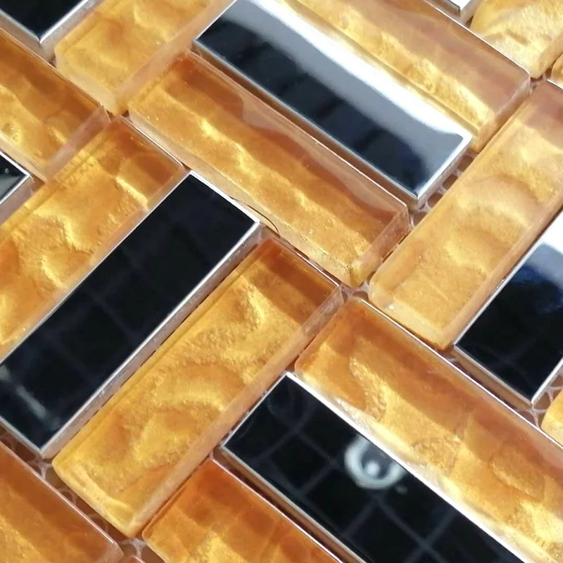 Cheap Glass Mix Metal Mosaic