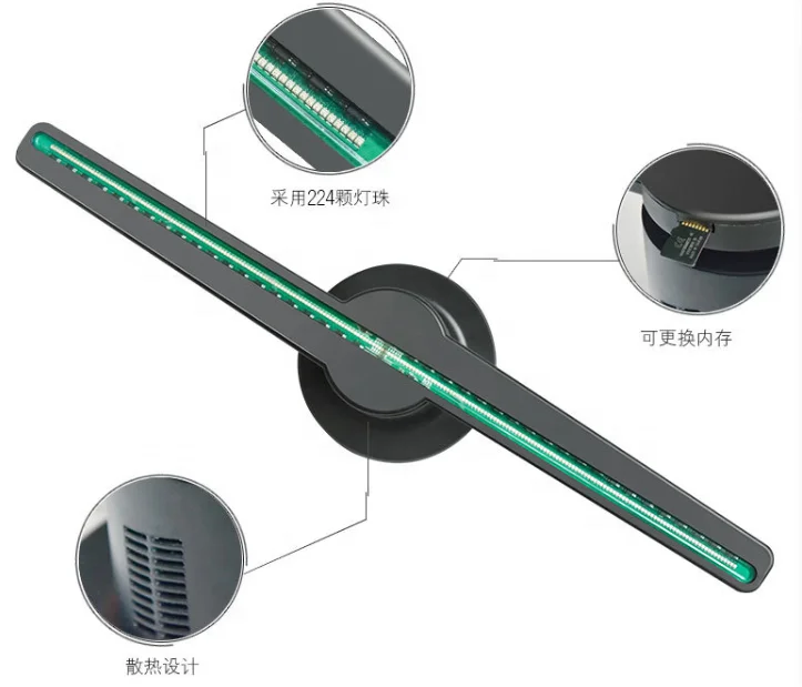 2019 brand new economic 42 cm diameter size with remote control SD card standard HD 3D led fan hologram