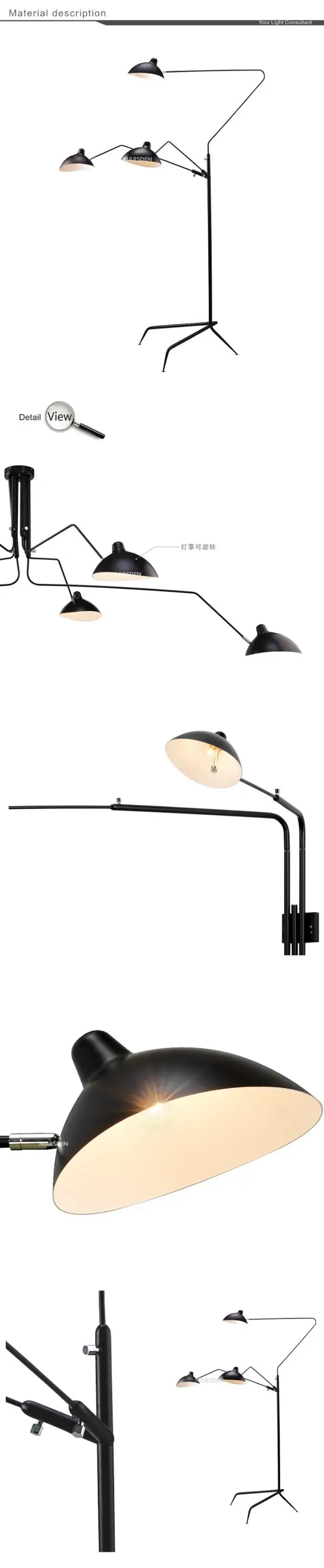MARSDEN G9 long arms vintage black modern fashion decorative home hotel restaurant indoor led wall lamps