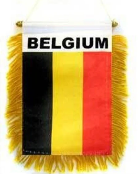 Custom small car window rearview mirror belgium flag