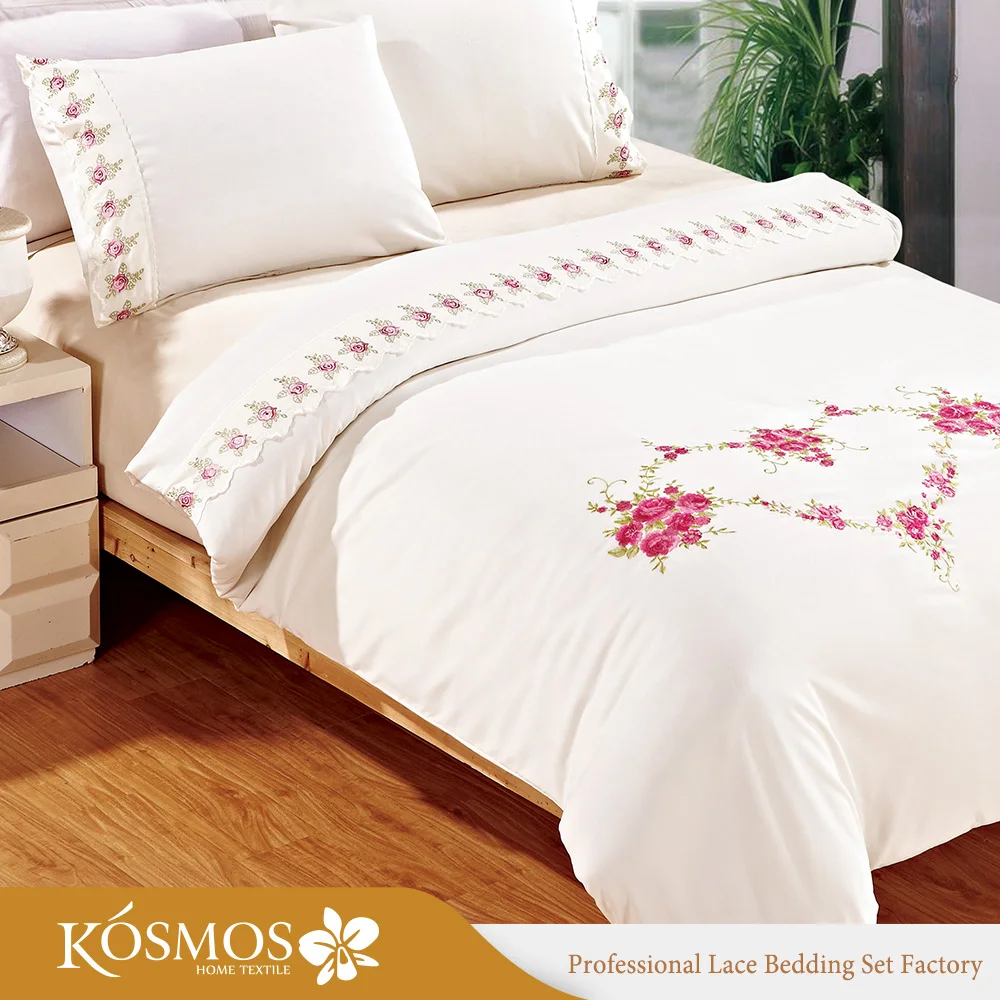 
KOSMOS zipper king size Embroidered duvet cover with lace 