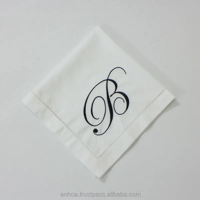 
Monogrammed cotton napkin, table napkin 