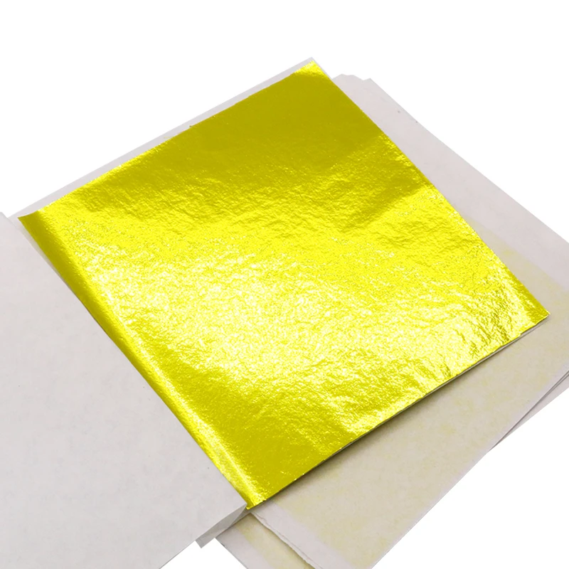 8 x 8.5 cm Yellow Taiwan Imitation Gold Leaf Foil Sheets for Home Furniture Art Craft Nail Decoration Gilding Paper