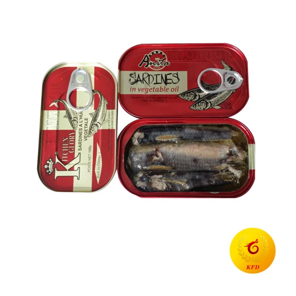 Жестяная Банка для сардин с растительным маслом 125