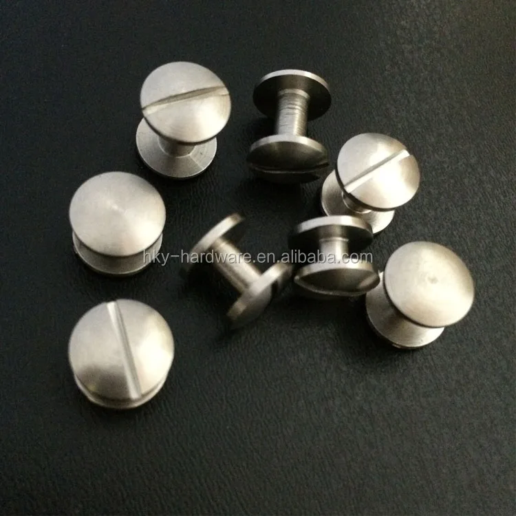 
flat domed head stainless steel chicago screw for leather belt 