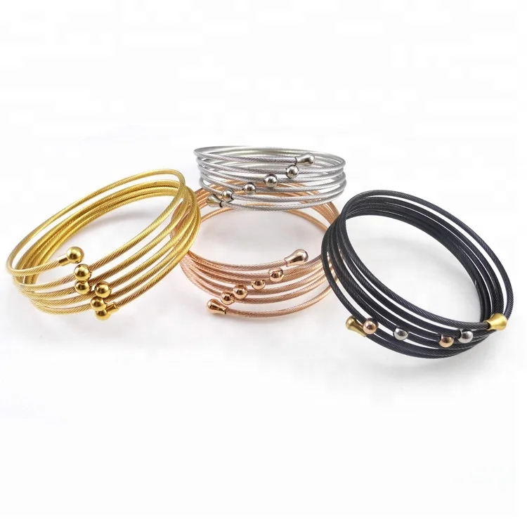 
Titanium steel coiled elastic bracelet female stainless steel bracelet jewelry 