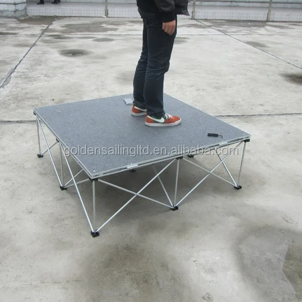 Durable grey carpet portable stage podium for speech, speech podium kits
