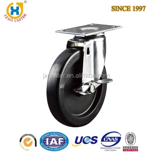 Industry Medium Duty 360 Degree Urethane 3 inch Plate Top PU Caster Wheel