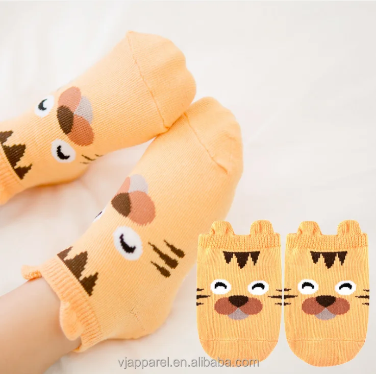 Оптовая продажа, носки с логотипом на заказ, детские Нескользящие Носки с рисунком животных