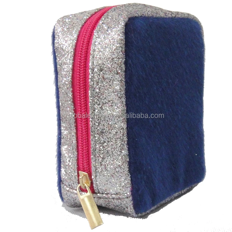 avon glittering shiny horse hair cosmetic bag