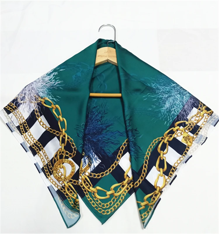 Newest Custom Printed Satin Silk Scarf Turkey Men Headscarf Colorful Designer Pattern All Seasons-Spring Summer Autumn Winter