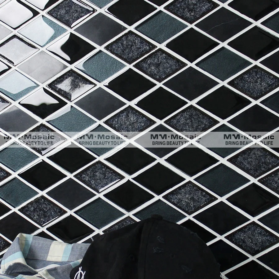 Домашний декор мозаичная плитка ручной работы из смешанного керамического стекла с ромбами