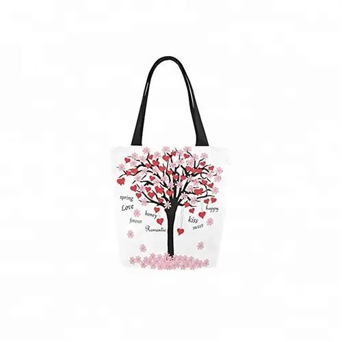 Fashion Full Printing Cotton Custom Tote Shopping Bag