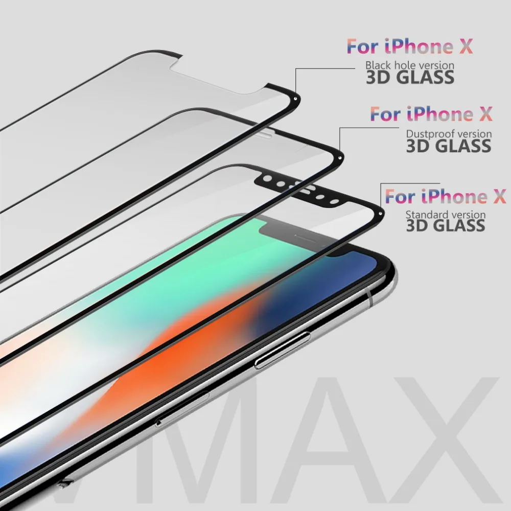 9H 3D 0.2mm NANO TECH Premium Tempered Glass Screen Protector for iPhone X 10 8/8 Plus with Screen Protector Applicator