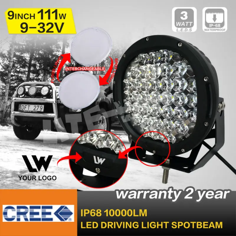 L909H! Аксессуары для автомобили, 9 дюймов 111вт круглый светодиодная фара, рабочий свет, водительная фара