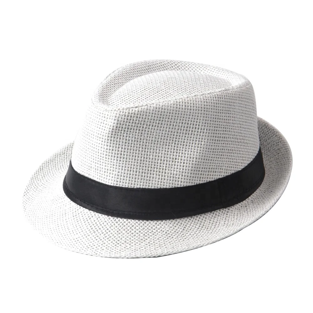 2019 Simple factory price paper made fedora hats men with black band