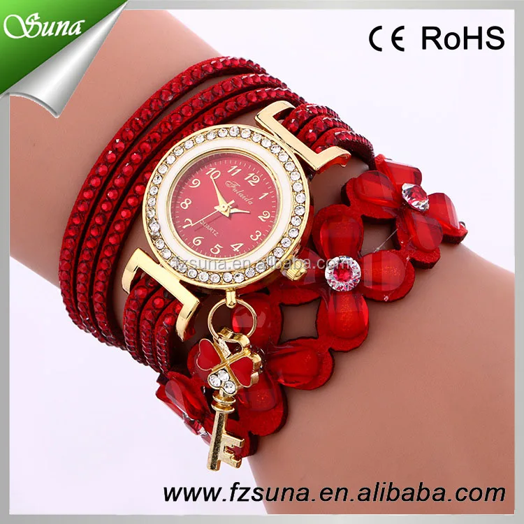Alibaba Trade Assurance March Promotional Chain Lady Quartz Watch Women Weave Wrap China Oem Watch